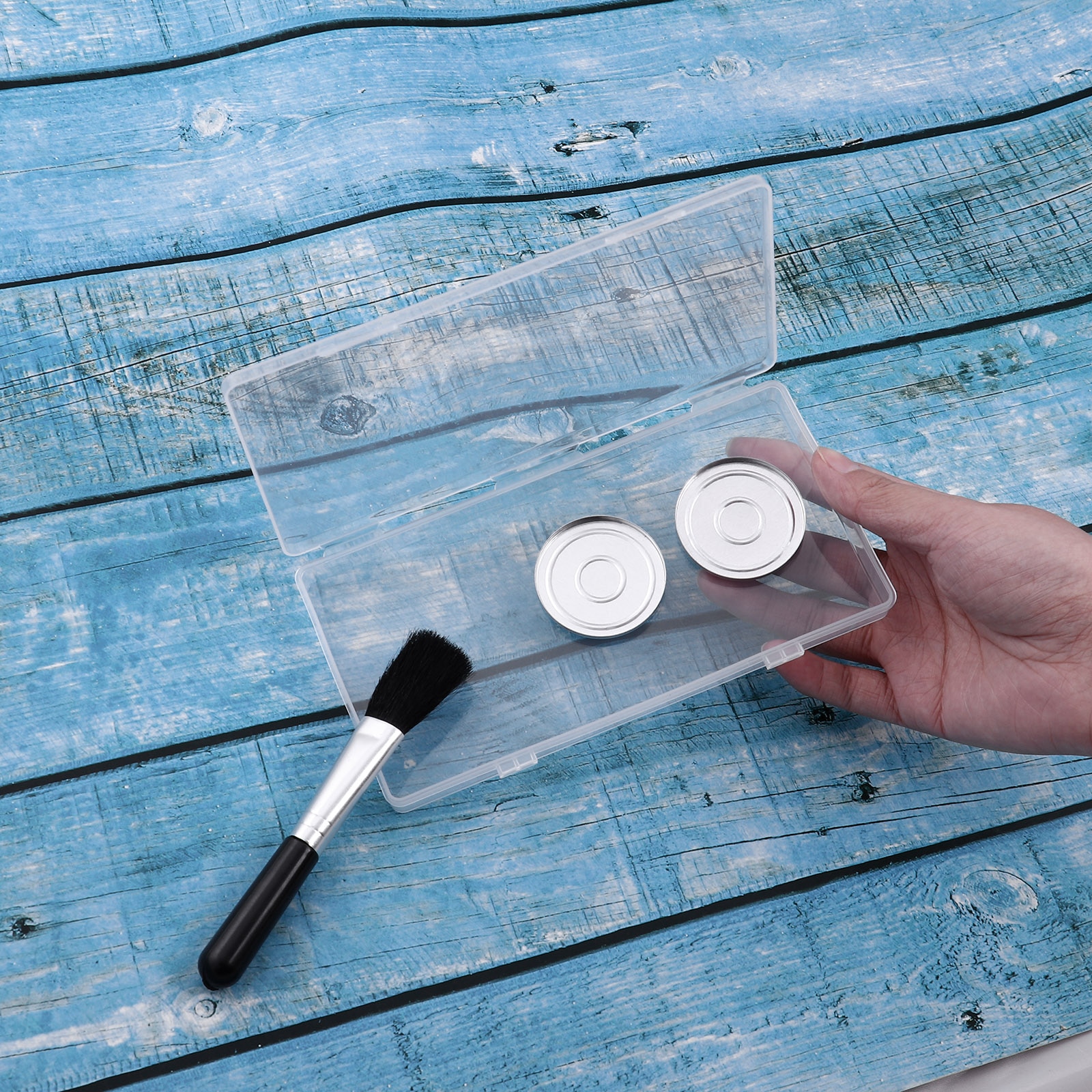 30Pcs Aluminum Eyeshadow Palette /Metal Sticker Round/Square Magnetic Palette Sticker for Empty Eyeshadow Makeup Color Palette