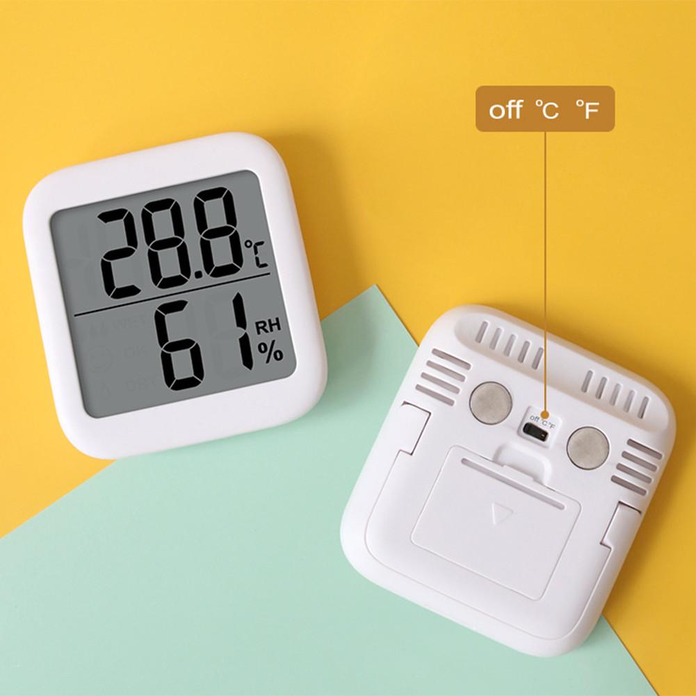 Accurate Indoor Wall Mounted Temperature Humidity Gauge With Notification Alert And LCD Display Digital Temp Humidity Monitor