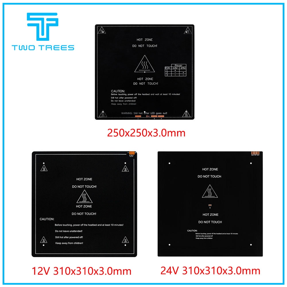 Cama térmica MK3 más 220x220/300x200/310 310mm x 12 V/24 V cama de aluminio mejorada para piezas de impresora 3d impressora