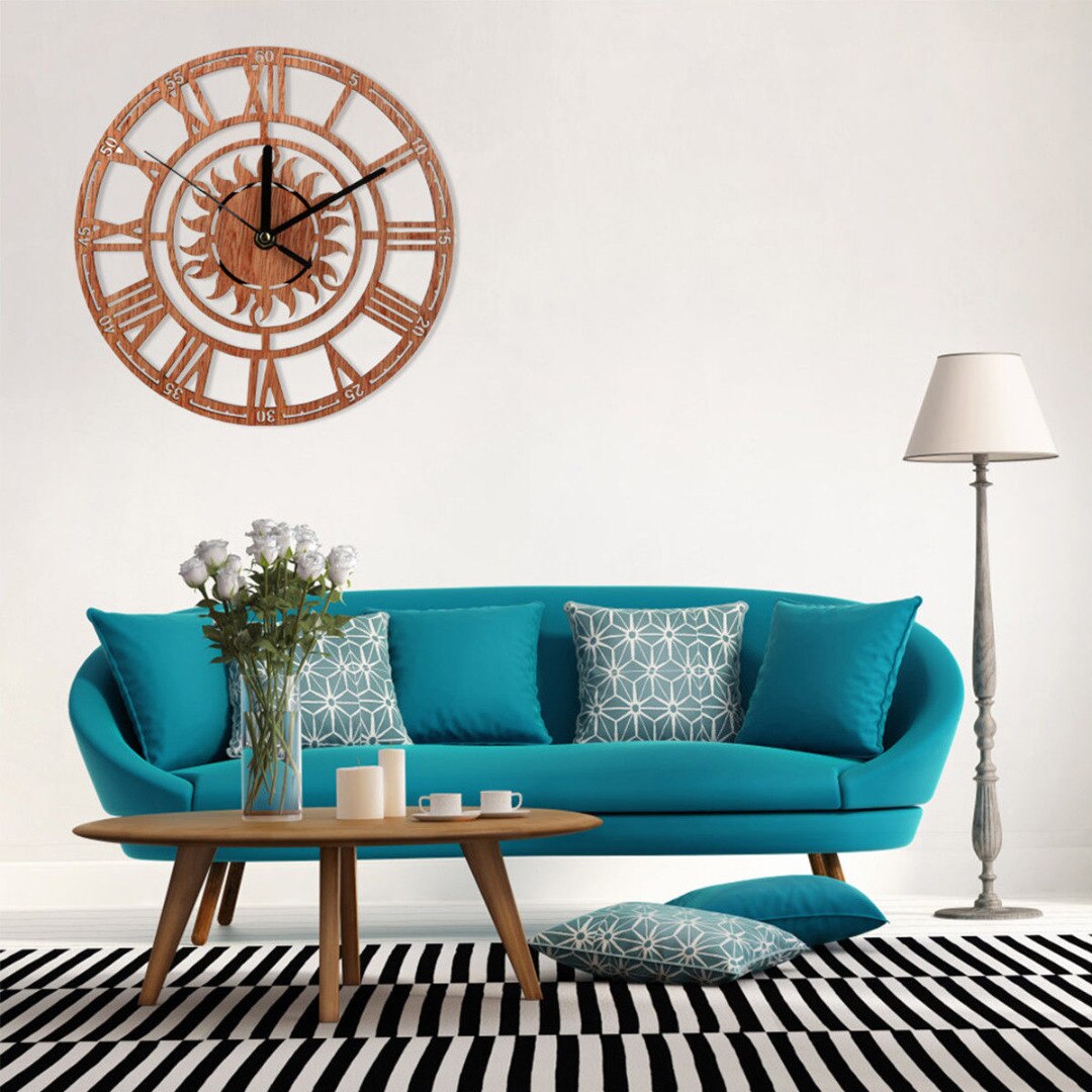 Vintage puinen seinäkello shabby chic maalaismainen antiikkikellot keittiö sisustus