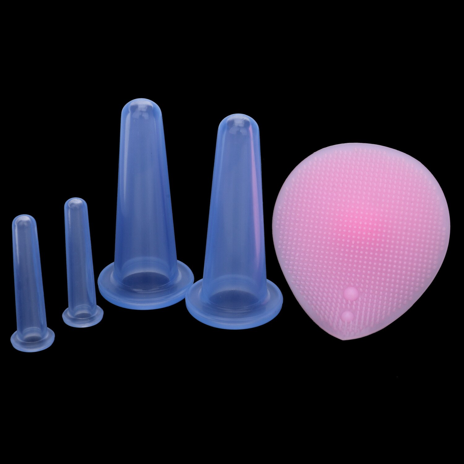 Silicon Cupping Set Facial Massage Gereedschap Schoonheidsverzorging Vacuüm Cupping Cup Massage Zuig Blikjes Anti-Cellulitis: blue