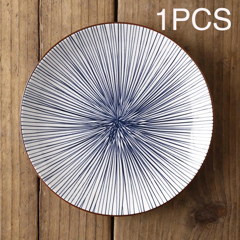 Vajilla de cerámica de estilo occidental para el hogar, plato plano de 8 pulgadas, estilo nórdico japonés, , moderno y Simple: C-18