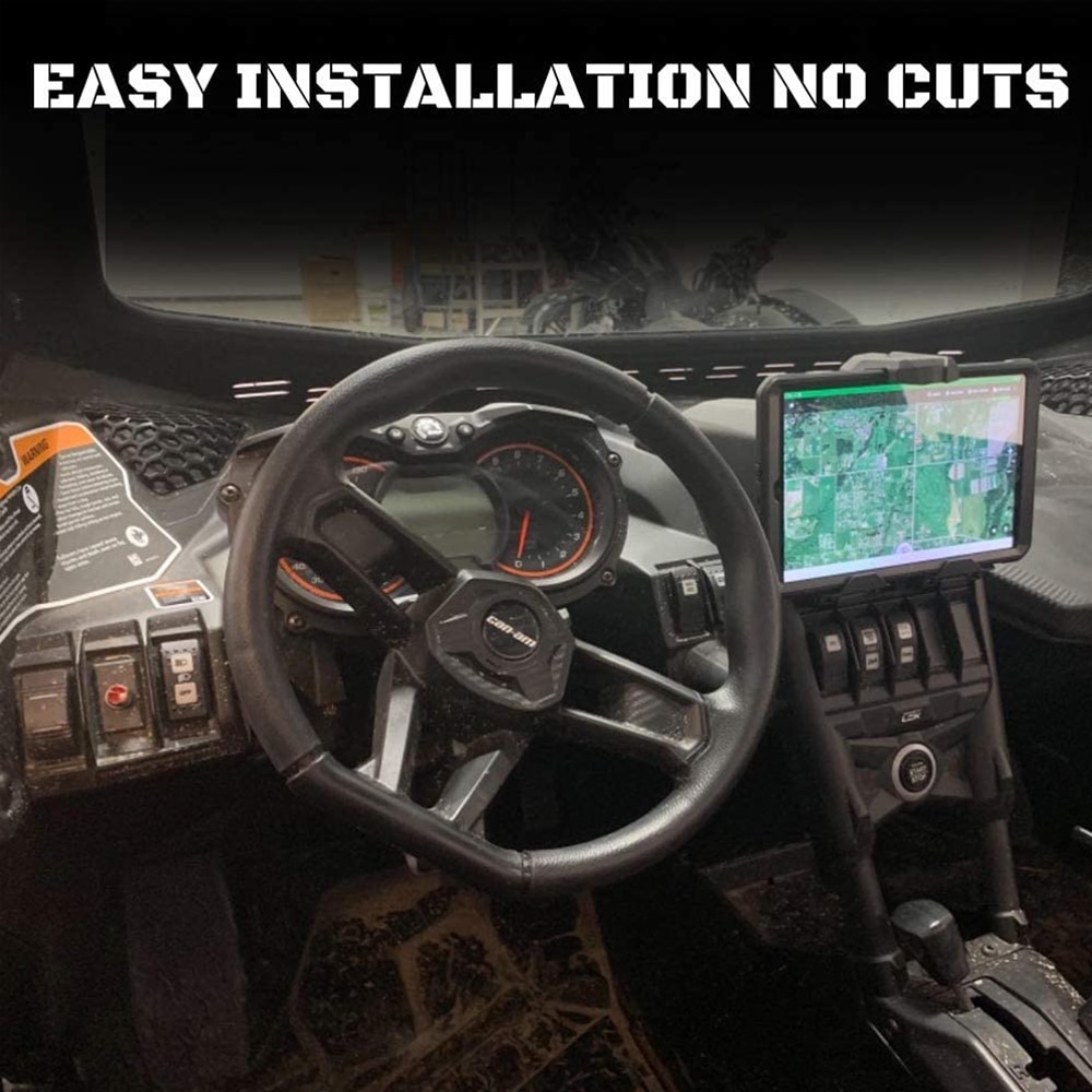 Electronic Device Holder With Integrated Storage For Can Am Maverick X3 Models Smartphone Navigation Stand Black