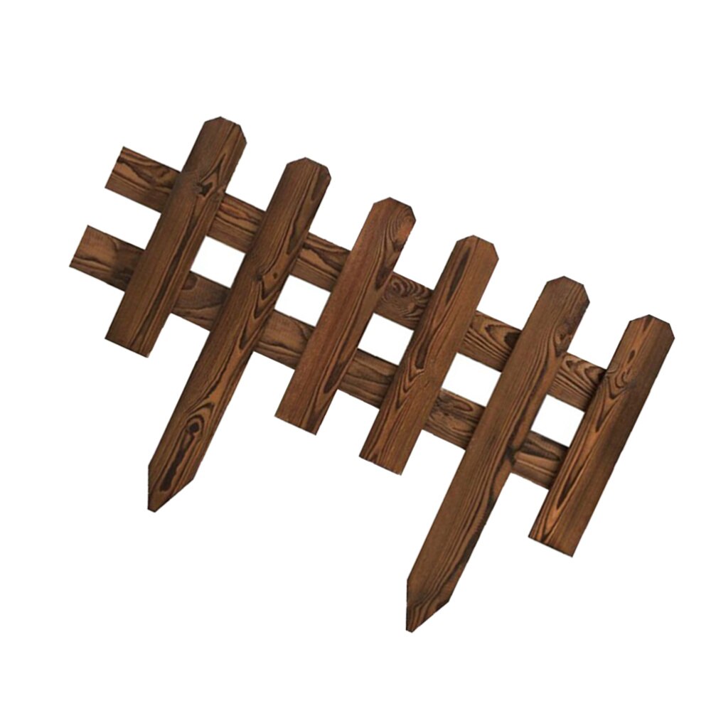 1pc 50x30x2cm Fence Solid Wood Fencing DIY Delicate Garden Courtyard Lawn Guardrail (Brown)
