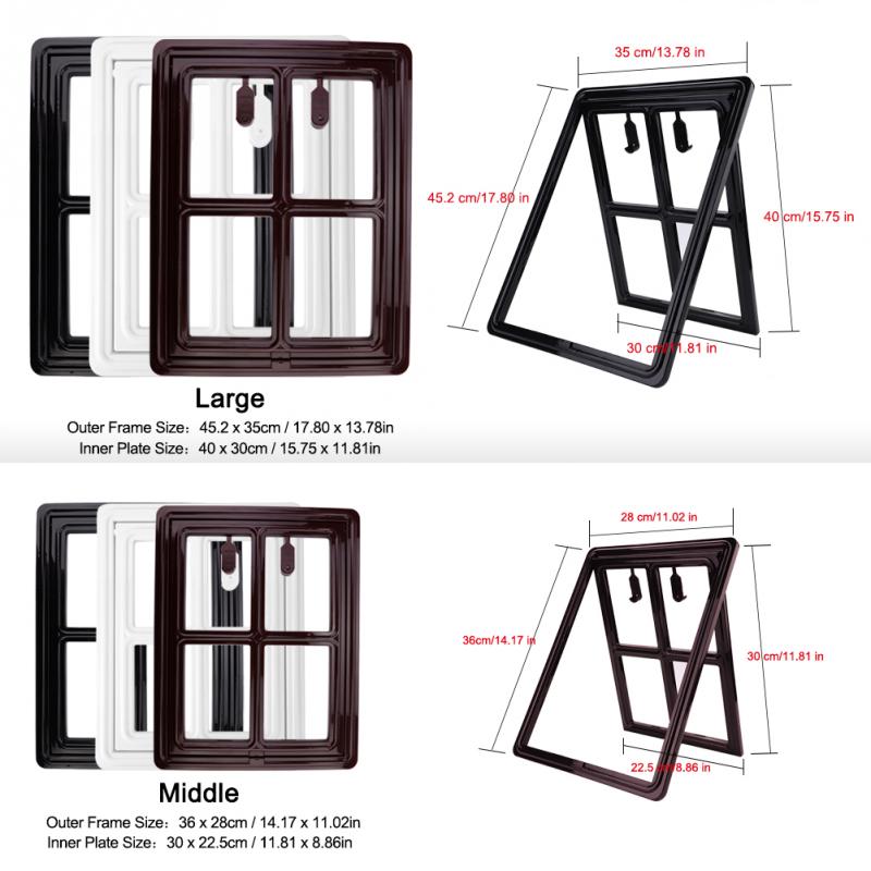 Lockable Dog Door Gate Plastic Dog Automatic Magnet Kitty Door for Screen Window Security Flap Tunnel Fence Free Access for Home