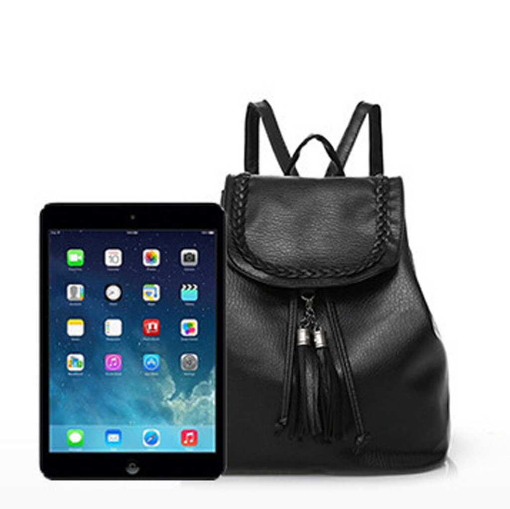 3 stk. læder rygsæk til kvinder, tyveri rygsæk vintage skole skulder sort/brun taske lille brugs rygsæk