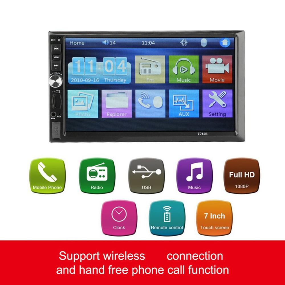 Car Radio 7-inch Large Screen with Stereo Fm Radio Bluetooth Mp5 Player Rear View Camera 7012B