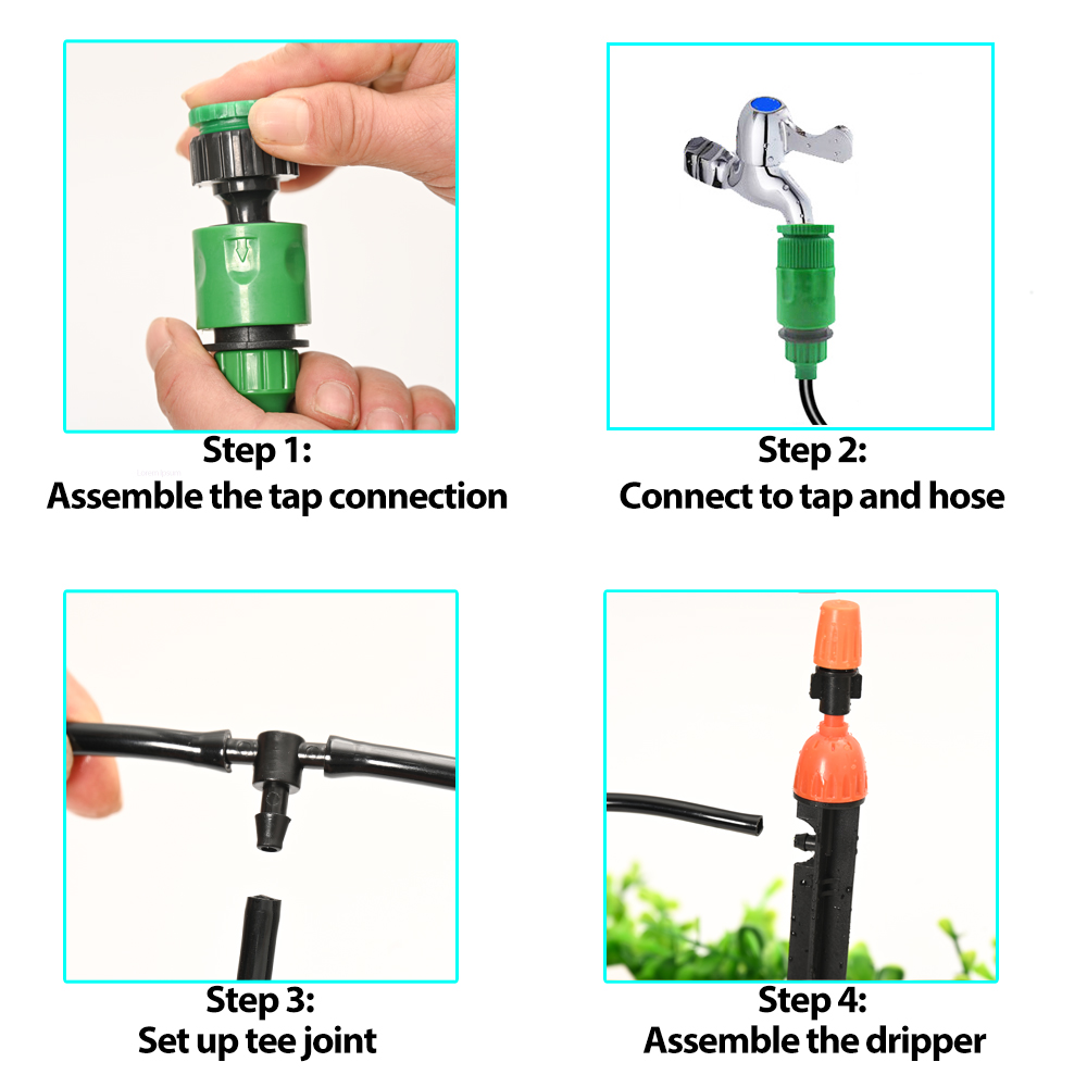 4/7Mm 15M Hose Garden Watering System Misting Spike Watering Set Water Plant Misting System Drip Irrigation System