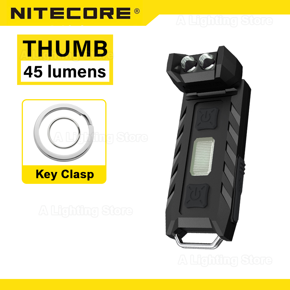 Original nitecore polegar keylight chaveiro lanterna thumb leo worklight acampamento edc bolso lanterna led caminhadas luz portátil: Amarelo