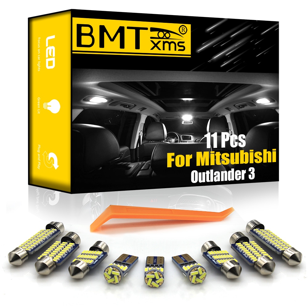 Bmtxms 11 Stuks Voor Mitsubishi Outlander 3 Canbus Vehicle Led Interieur Licht Kentekenverlichting Auto Verlichting accessoires