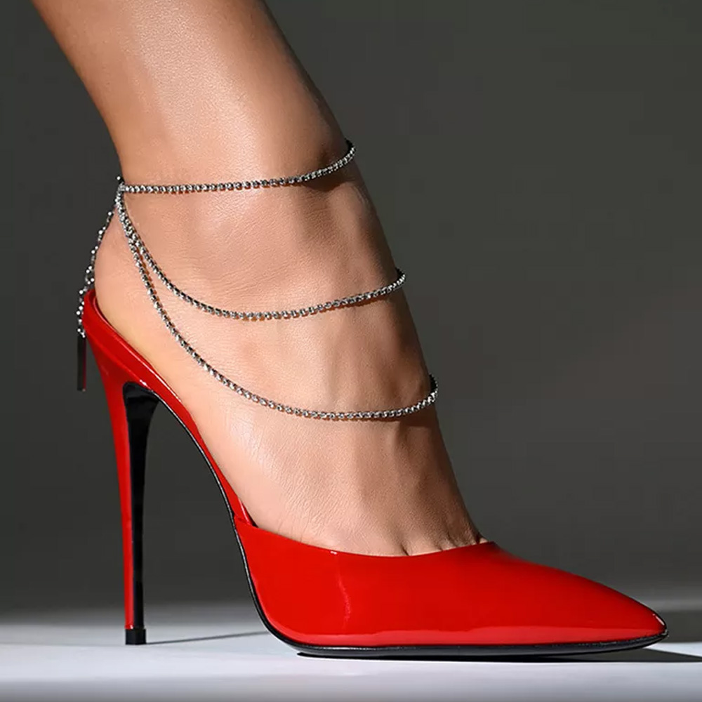 Stonefans Multilayer Crystal Chain Anklet Sexy Women High Heel Shoe Simple Foot Ankle Foot Jewelry Leg Chain Decoration
