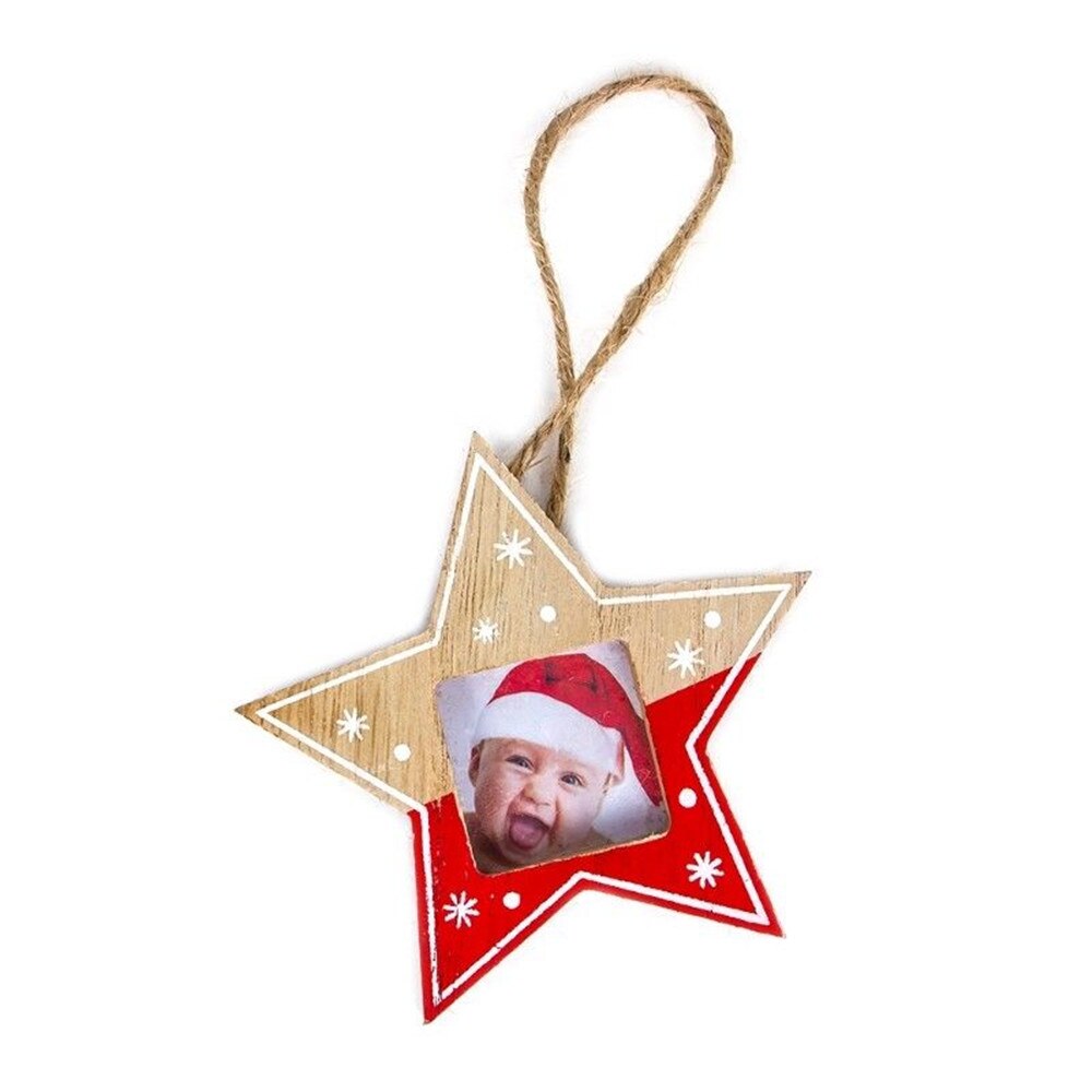 Christmas Tree Wood Photo Frame Pendant Xmas Hanging Pendant Ornament Home Decor: 1