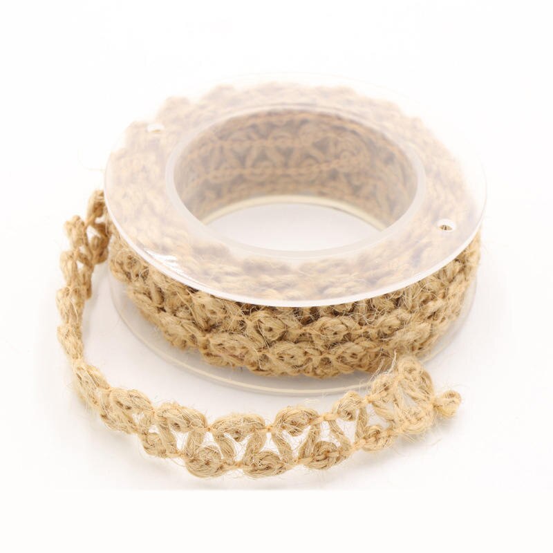 Ruban corde en dentelle et toile de Jute 2 Yards | Ruban bricolage pour Bouquet emballage artisanat décoration Scrapbooking, cordes tressées en lin, Jute: 6