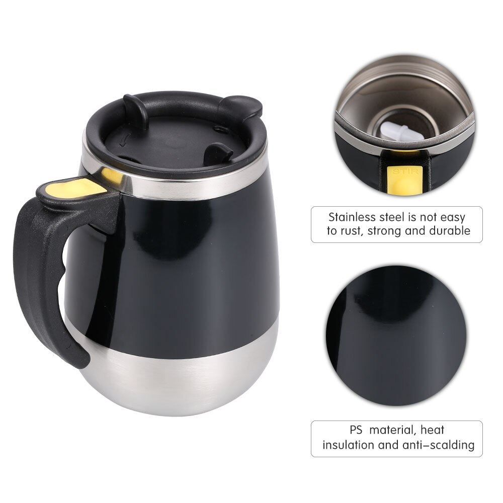 400ml Automatic Self Stirring Mug Coffee Milk Mixing Mug Stainless Steel Thermal Cup Electric Double Insulated Smart Cup
