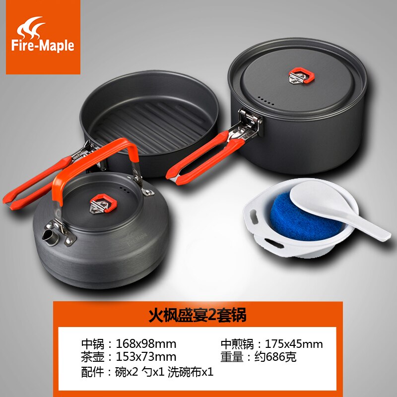 Outdoor Hiking Camping Cookware Set Aluminum Cooking Equipment Camping Gas Wood Stove Pans Cocina Camping Camping Supplies