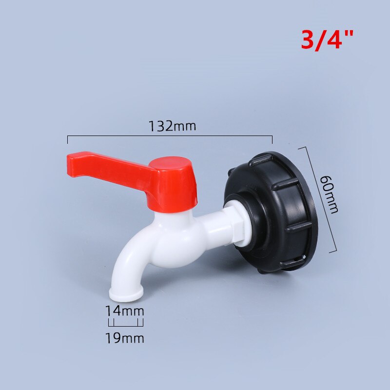 S60*6 to 1/2 &quot; 3/4 &quot; vattentank utlopp hink koppling förlängd trädgårdsslang koppling ibc vattentank adapter: 6