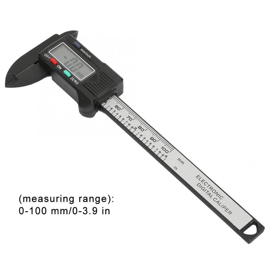 100mm 4 inch LCD Digital Caliper Electronic Carbon Fiber Vernier Caliper Gauge Micrometer Measuring Tool