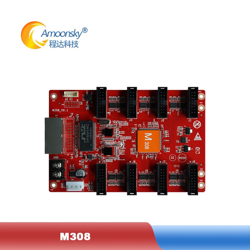 p2 p2.5 p3 p3.9 p4 p4.8 p6 p8 p5 taxi roof display use AMS-M308 video control card for full color led wall screen