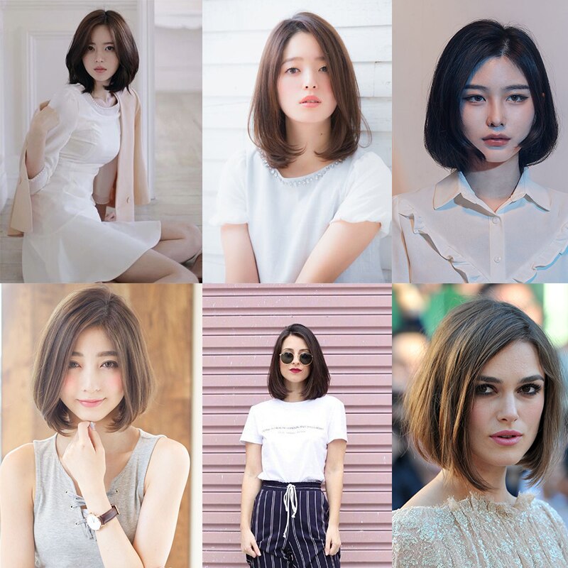 DIANQI Synthetic Hair Natural Middle Part Bangs Straight Clip-in Front Fringe Black Brown Bangs Extensions for Women Daily Wear