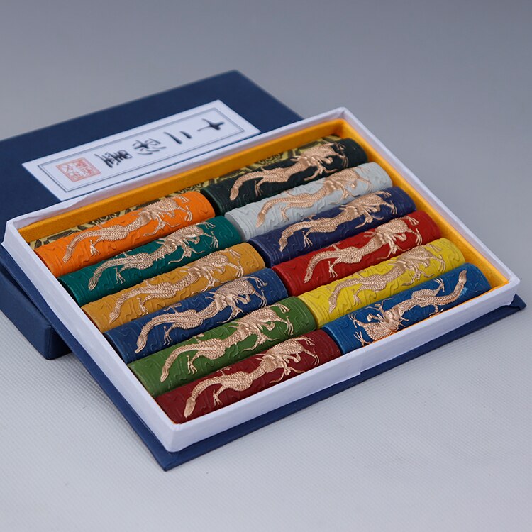 Chinese Set Sumi-E Color Ink Stick Paint Solid Inks Hui She Laohukaiwen Calligraphy Sumi Ink Chinese Sumi Painting Ink