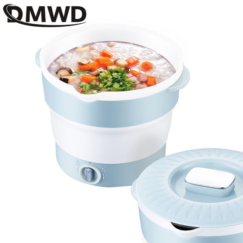 Household Dorm Electric cooker Foldable cooking pot Portable Travel Camping Water Boiler Pot Soup Noodles Cooking Appliance