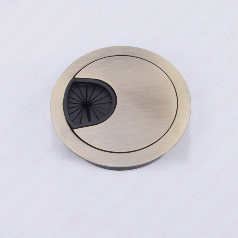 NAIERDI 50/53/60/80mm Cable Hole Cover Zinc Alloy Round Table Wire Hole Covers Outlet Port Computer Desk Grommet Line Holder: MULTI / 60mm