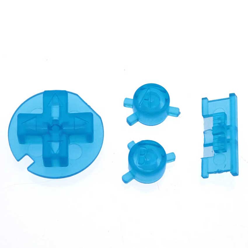 JCD 1 Set Plastic Power ON OFF Buttons Keypads for Gameboy Color GBC Colorful Buttons Set for GBC D Pads A B Buttons Replacement: C Clear Blue