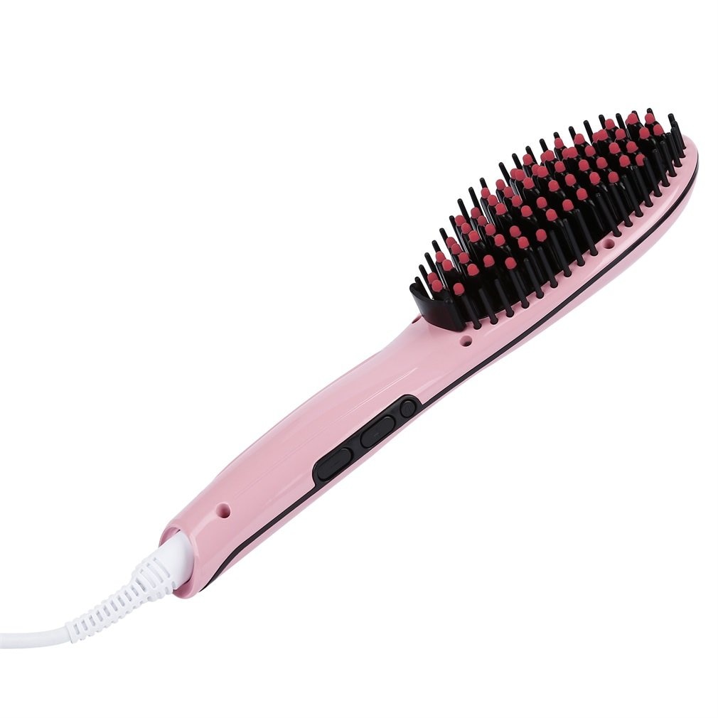 Brosse à cheveux rapide lisseur peigne Preup 2-en-1 Auto haute température résistance électrique défriser les cheveux peigne EU Plug