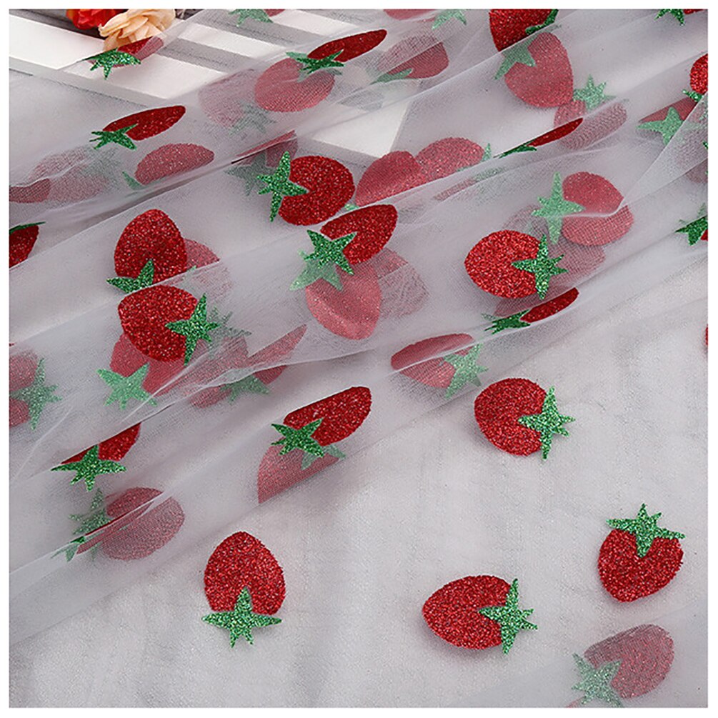 Modieuze Aardbei Tule Stof Gedrukt Mesh Stof Bruiloft Stof Voor Naaien Jurk Meisje Tule Rok 50cmX160cm: 4