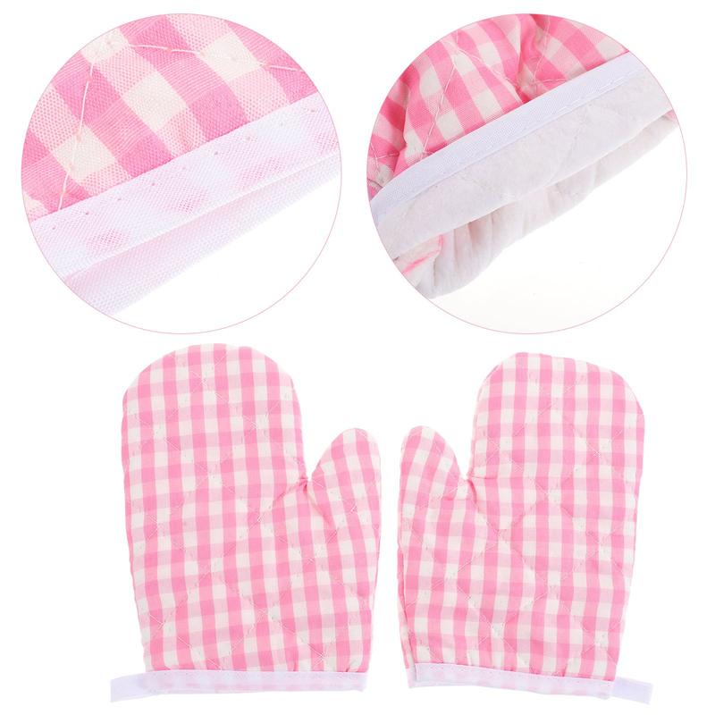 Guantes de cocina resistentes al calor para niños, manoplas de poliéster para microondas, 2 piezas