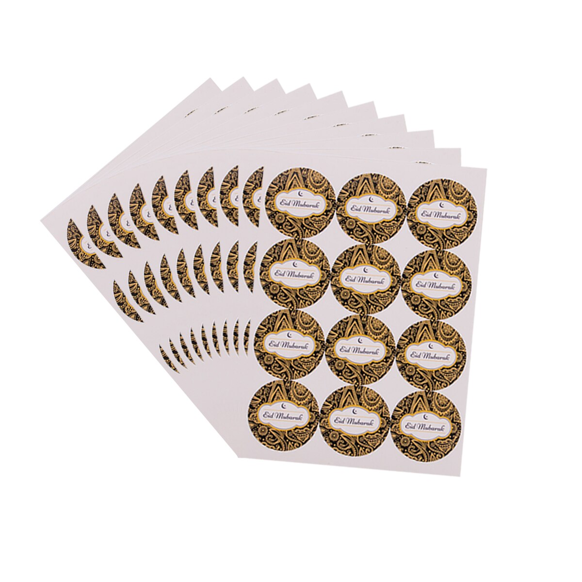 120Pcs Zwarte Sticker Ramadan Eid Stickers Eid Mubarak Geschenkdoos Label Papieren Zak Seal Sticker Ramadan Kareem Al-fitr Decor Moslim: 2