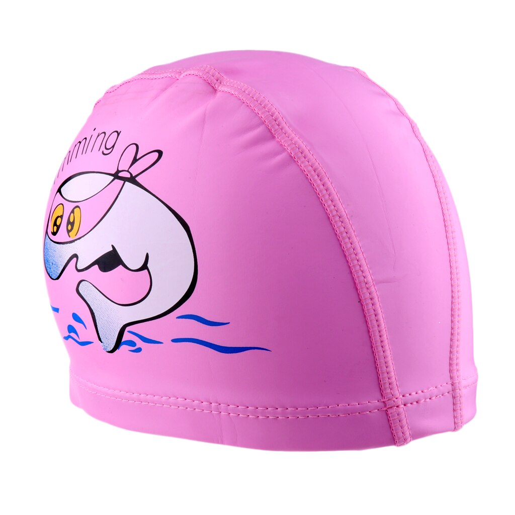 Gorros con estampado de delfín para niños, de nailon, Multicolor, para nadar: Pink