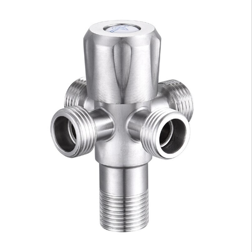 G1/2*1/2 304 stainless steel angle valve one into four out water triangle valve hotel engineering / home tap toilet inlet valve