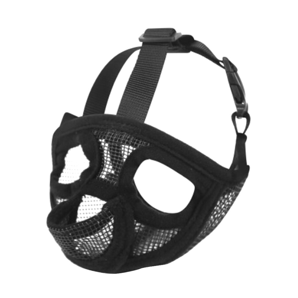 Korte Snuit Huisdier Hond Muilkorf Comfortabele Verstelbare Mesh Franse Bulldog Pug Mond Snuit Masker Dog Training Bark Control Apparaat: Black / S