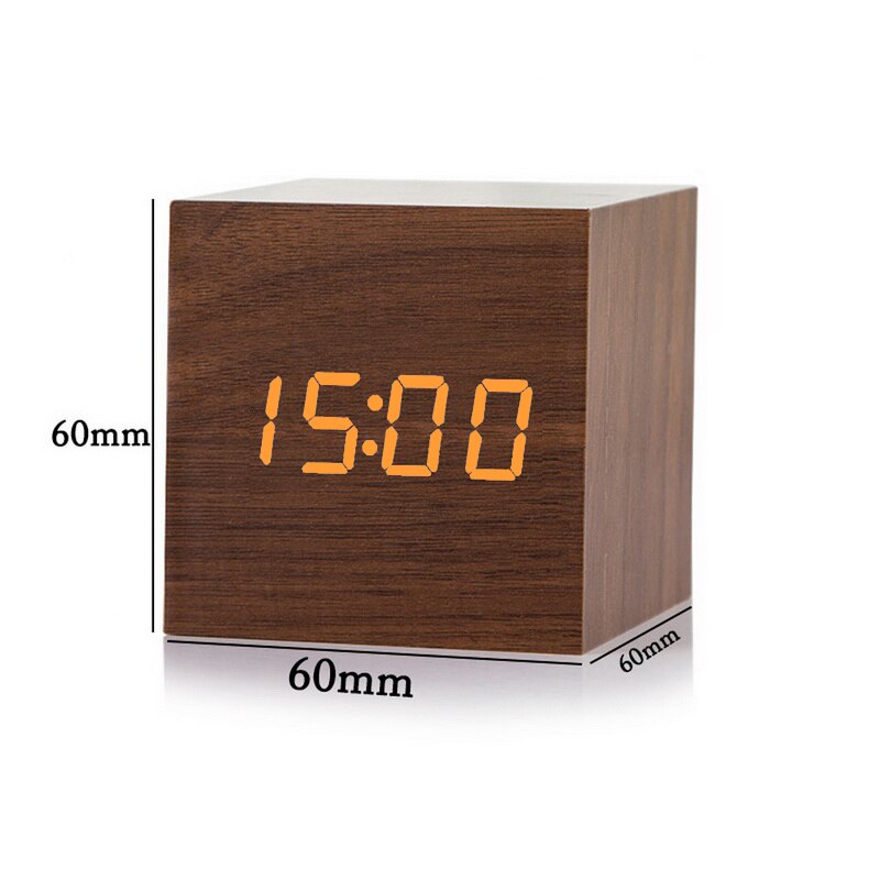 Neue Qualifizierte Digitale Holz LED Wecker Holz Retro Glow Uhr Desktop Tabelle Decor Voice Control Snooze Funktion Schreibtisch Werkzeuge: green