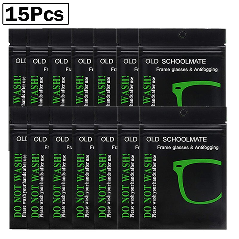 Paño Nano antivaho para gafas, toallitas reutilizables para gafas, paño para limpiar lentes, prehumedecido, 3-30 piezas: 15Pcs