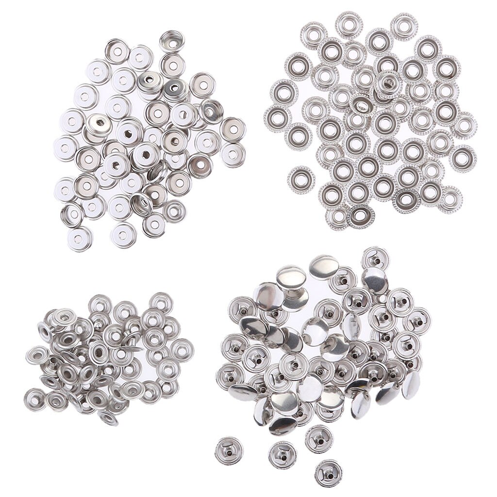 100Pcs Rvs Marine Boot Canvas Fastener Druk Stud Snap
