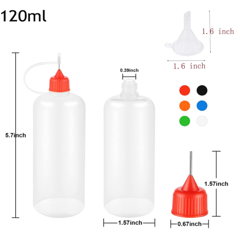 5-12Pcs 3ml-120ML Resuable Needle Tip Glue Applicator Plastic Bottle for Paper Quilling DIY Scrapbooking Paper Craft Tool