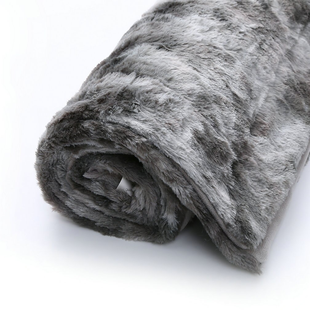 Universal lammet fløjletæppe luksus varmt fluffy plys tæppe tie-dye faux fur super blødt tæppe vinter varmt sheetsla 465: Mørkegrå