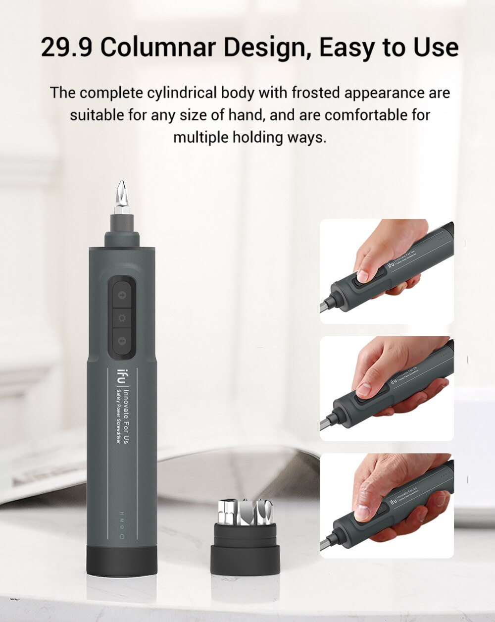 6.3mm Electric Screw Driver Power Lithium Electric Screwdriver 3 Speed LED Lights Compact Rechargeable Electromotion Screwdriver