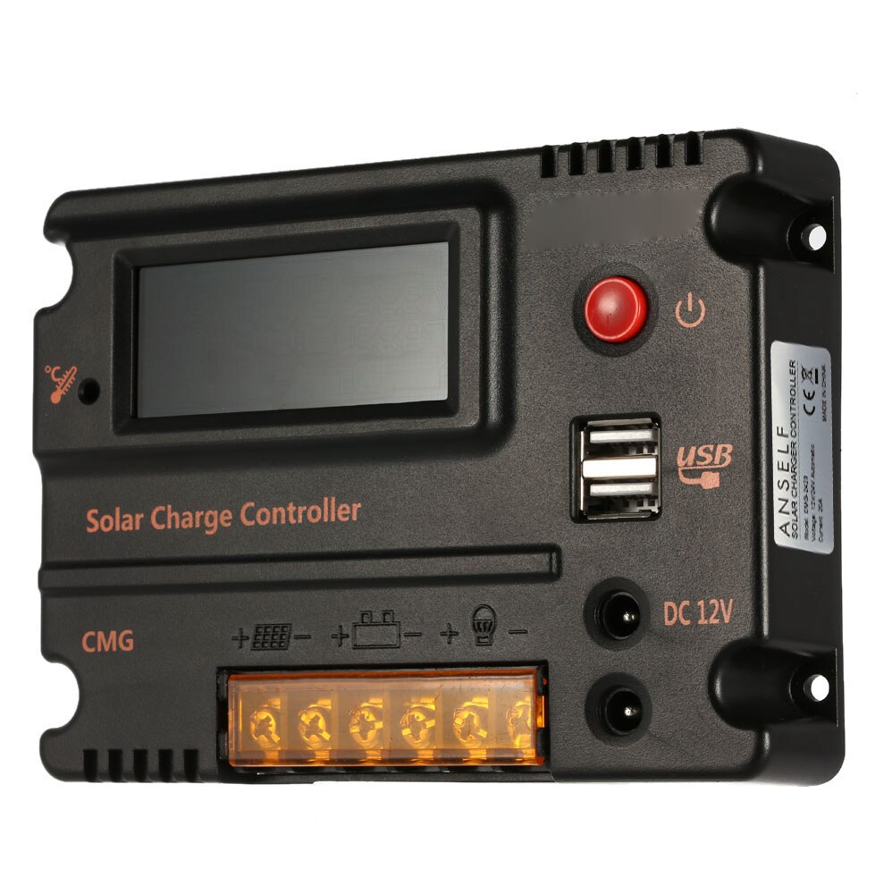 Anself 10A/20A LCD Solar Charge Controller Panel Battery Regulator Auto Switch Overload Protection CMG-2410/CMG-2420 12V/24V