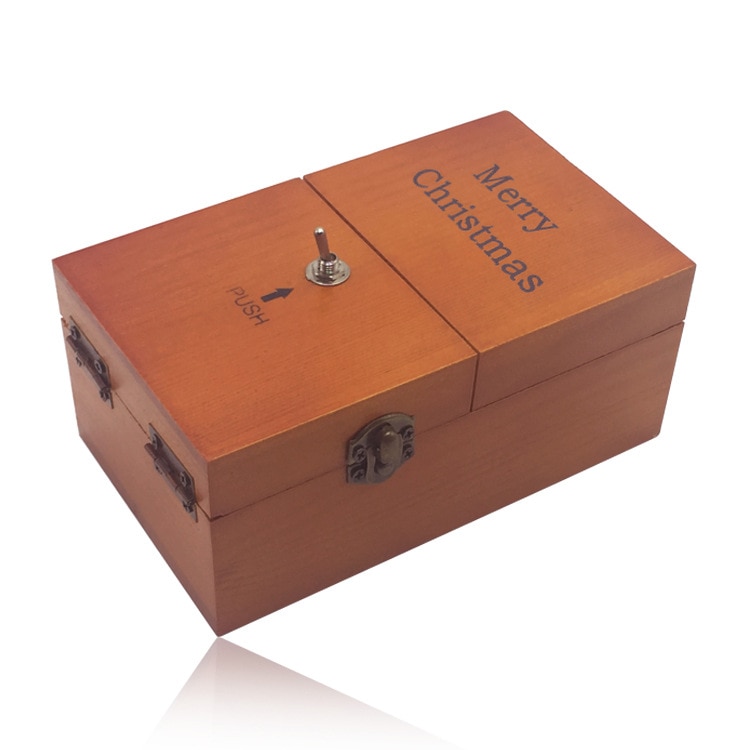 Drôle en bois boîte inutile nouveaux jouets exotiques Anti-Stress Gadgets Surprise jouer astuces blagues pratiques jeu pour les amis: Brown 3