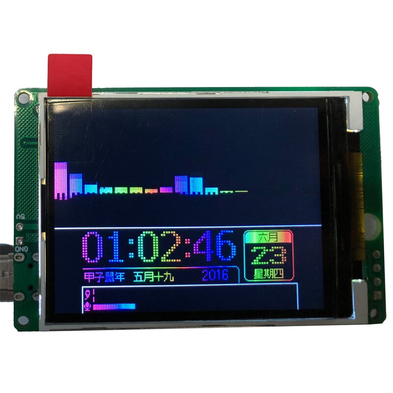 Analyseur de spectre de musique LED 2.4 pouces, affichage à commande vocale, indicateur de niveau Audio stéréo, VU mètre pour amplificateur de voiture AUX