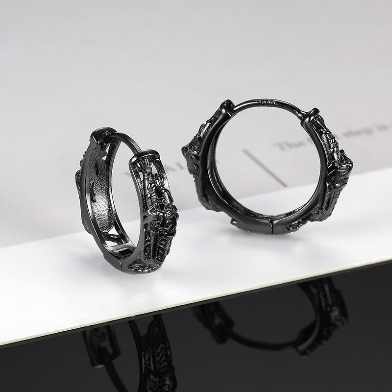 KOFSAC New Fashion Hip Hop Rock creativo Tiger Hoops Lovers gioielli orecchini in argento Sterling 925 per uomo donna accessori per feste