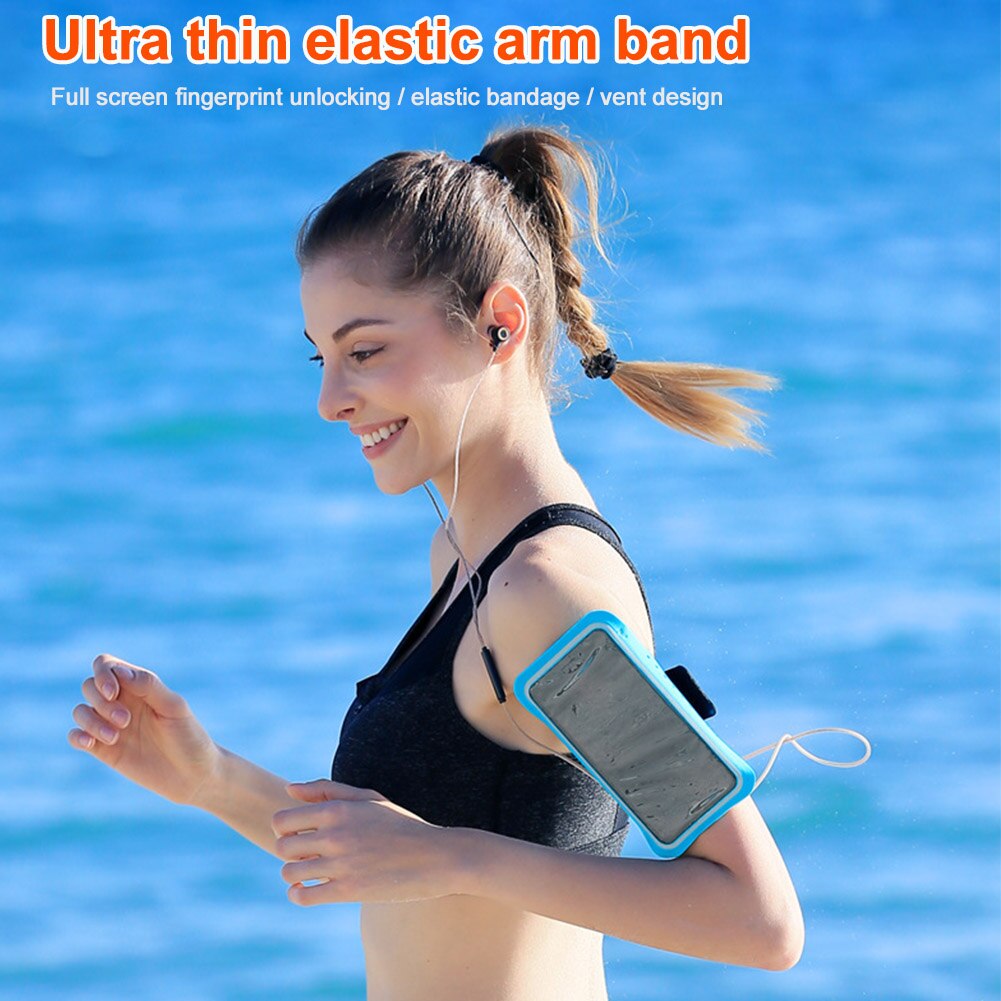 Gym universellt skyddsfodral vattentätt ultratunt telefonarmband jogging lätt löpande pekskärm för iphone 7 plus