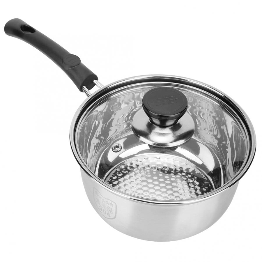 Stainless Steel Thick Milk Pot Non-Stick Cooking Sauce Pan for Home Coffee Shop Restaurant Multi purpose Cookware