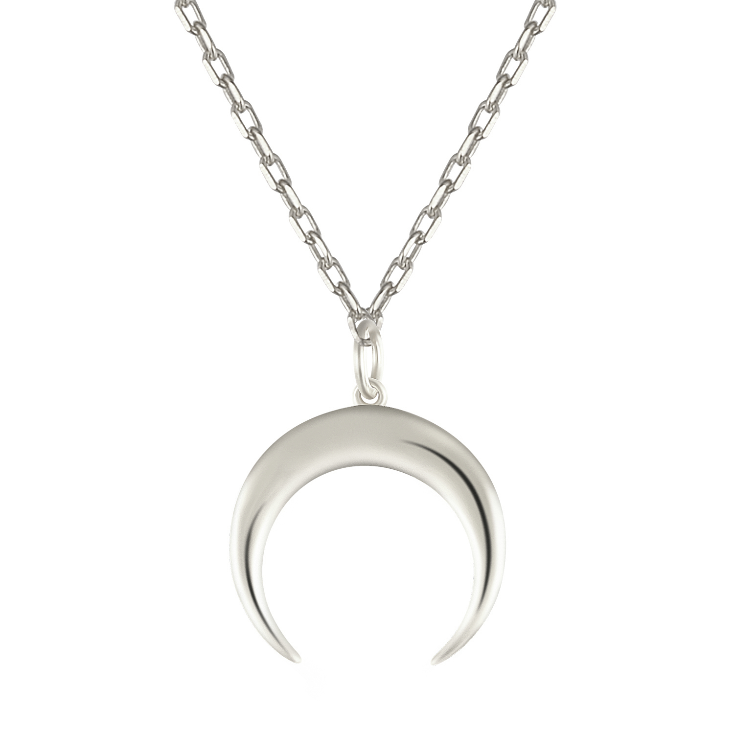 ROXI ErkläSprosse Horn Halskette max Lange Halbmond Mond Anhänger Halskette Frauen Schmuck 925 Sterling Silber Halskette Halsband