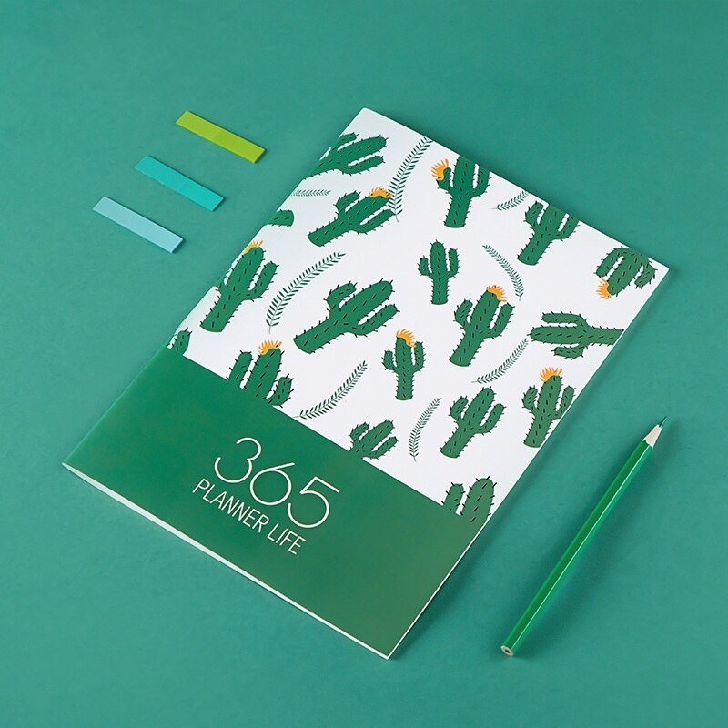 Agenda Planner Organizer A4 Diary Notebook and Journal Kawaii Fruit Weekly Monthly Note Book Back To School Travel Handbook: Green