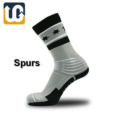 Calze da basket professionali da uomo calze sportive da uomo Super Star calze antiscivolo durevoli asciugamano da Skateboard calza inferiore: Spurs Away