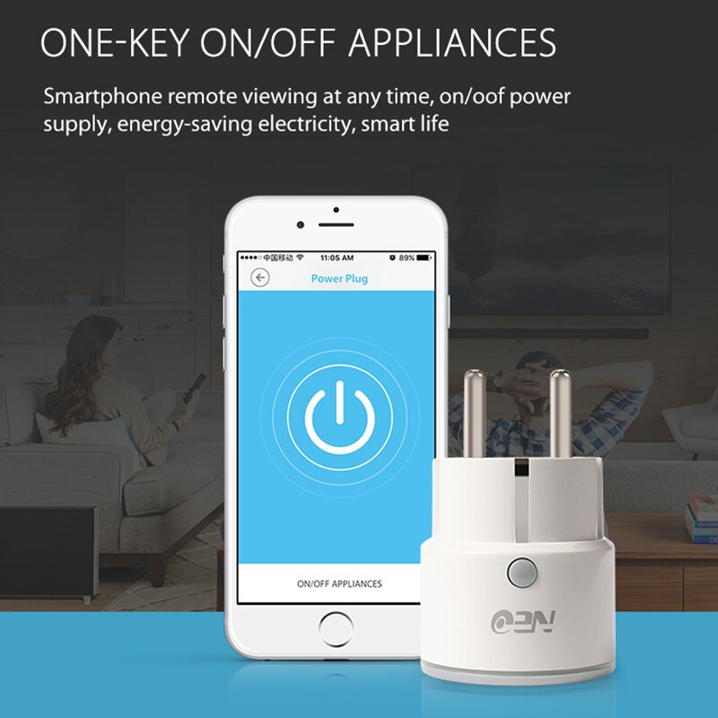 WiFi Power Plug EU Smart Socket One Key ON/OFF Appliances Remote Control Timing ON/OFF Set Delayed Tasks Amazom Alexa